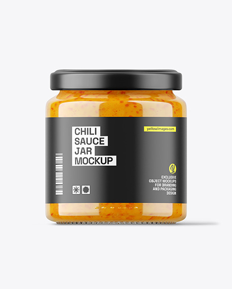Glass Sweet Chilli Sauce Jar Mockup