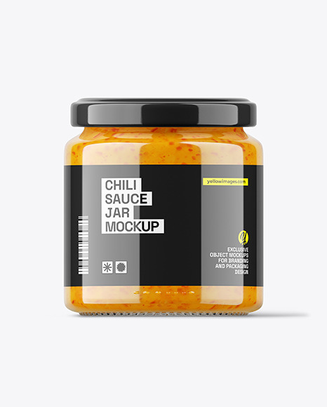 Glass Sweet Chilli Sauce Jar Mockup