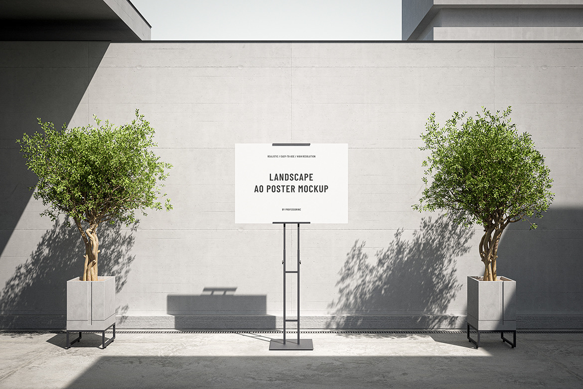 Landscape A0 Poster Mockup Set Landscape A0 Poster Mockup Set