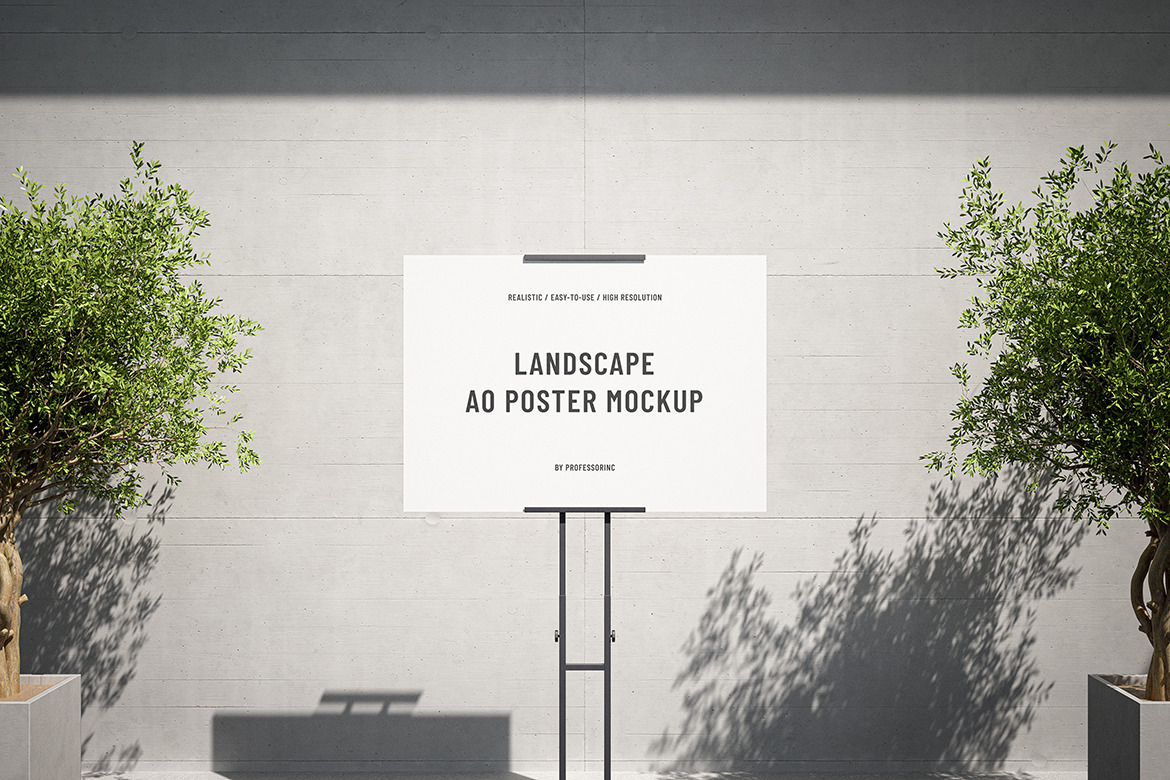 Landscape A0 Poster Mockup Set Landscape A0 Poster Mockup Set