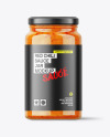 Glass Red Sweet Chilli Sauce Jar Mockup