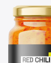 Glass Red Sweet Chilli Sauce Jar Mockup