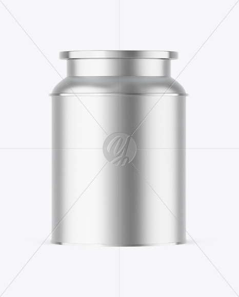 Matte Metallic Tea Tin Can Mockup