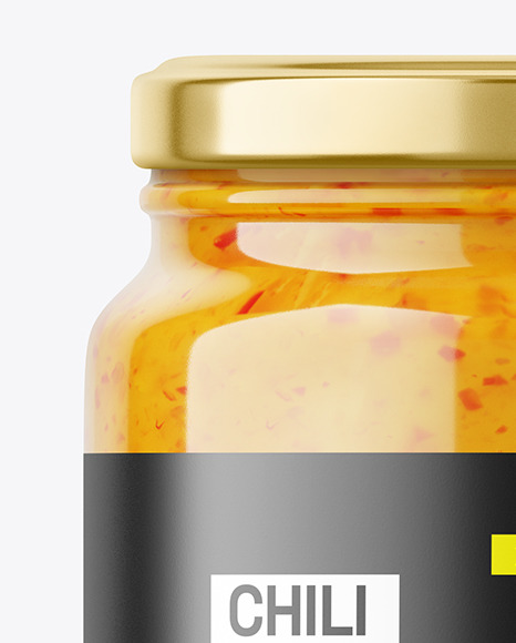 Glass Sweet Chilli Sauce Jar Mockup