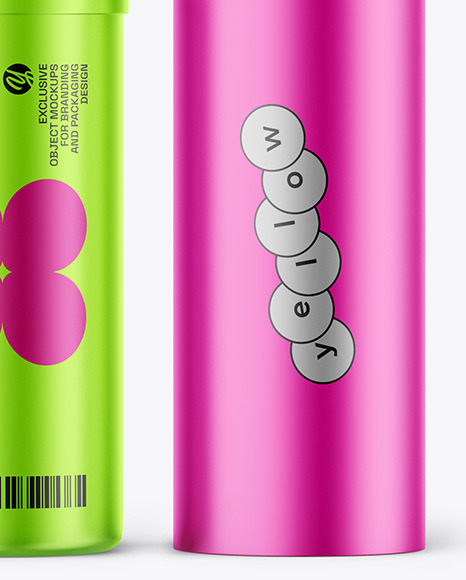 Matte Metallic Lip Balm Tube Mockup