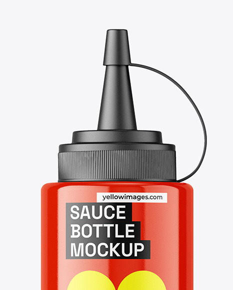 Glossy Sauce Bottle Mockup