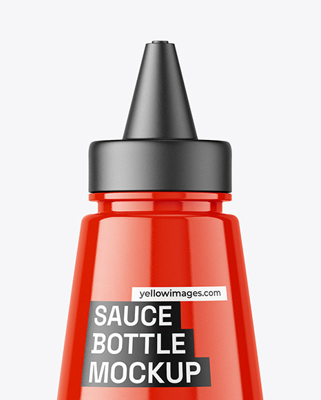 Glossy Sauce Bottle Mockup