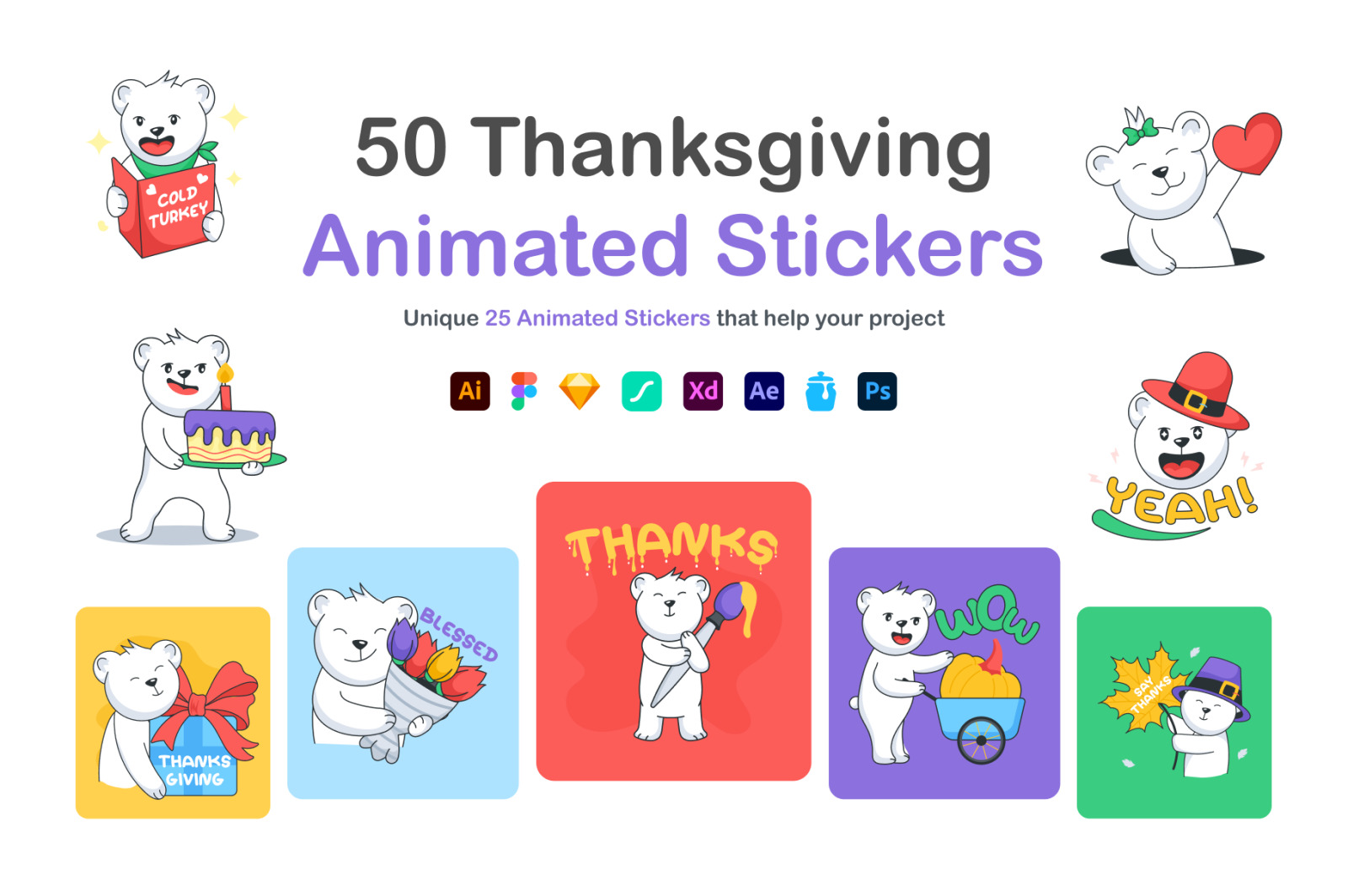 Animated Thanksgiving Stickers Animated Thanksgiving Stickers