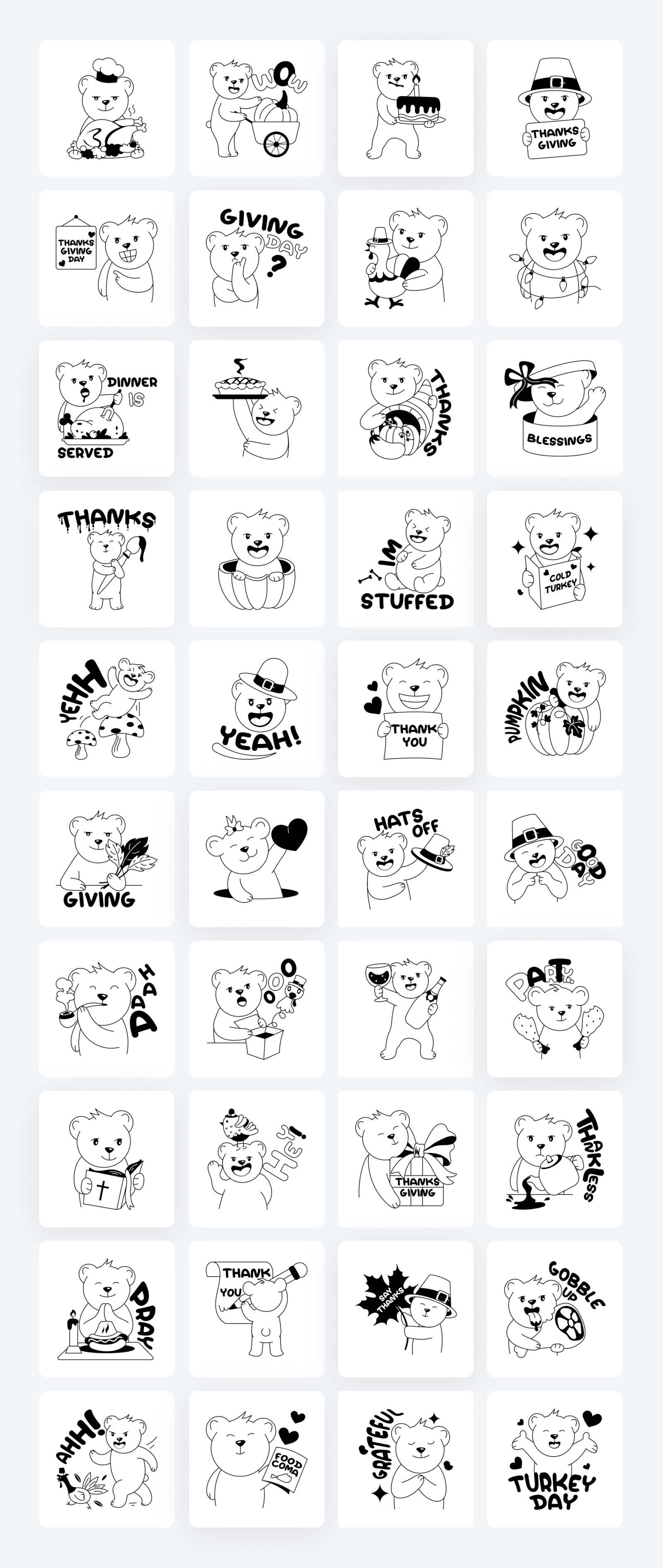 Animated Thanksgiving Stickers