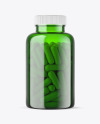 Green Pills Bottle Mockup