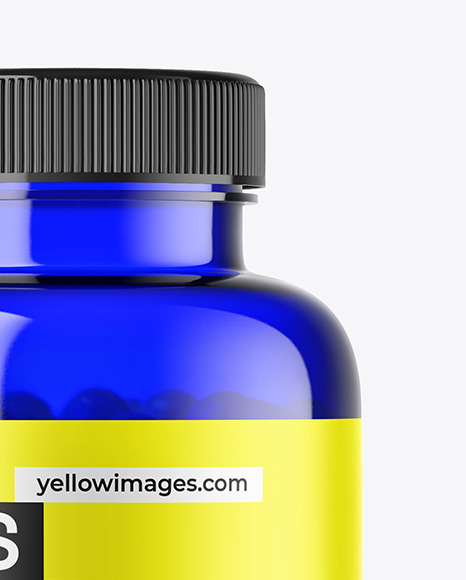 Blue Pills Bottle Mockup