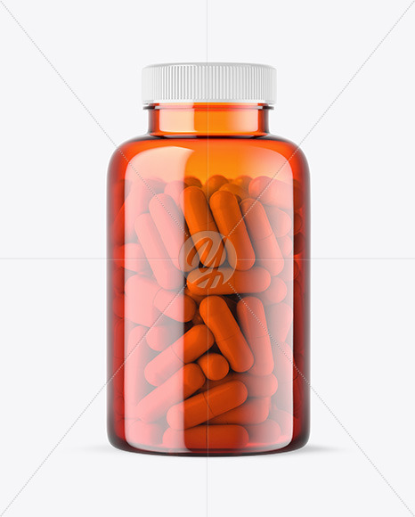 Orange Pills Bottle Mockup