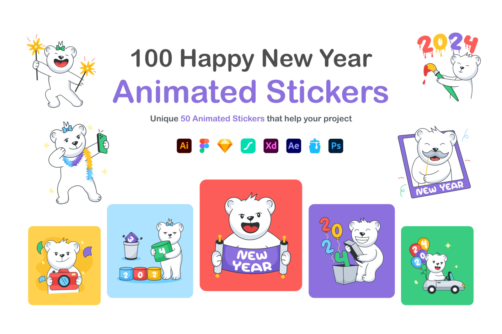 Happy New Year Stickers