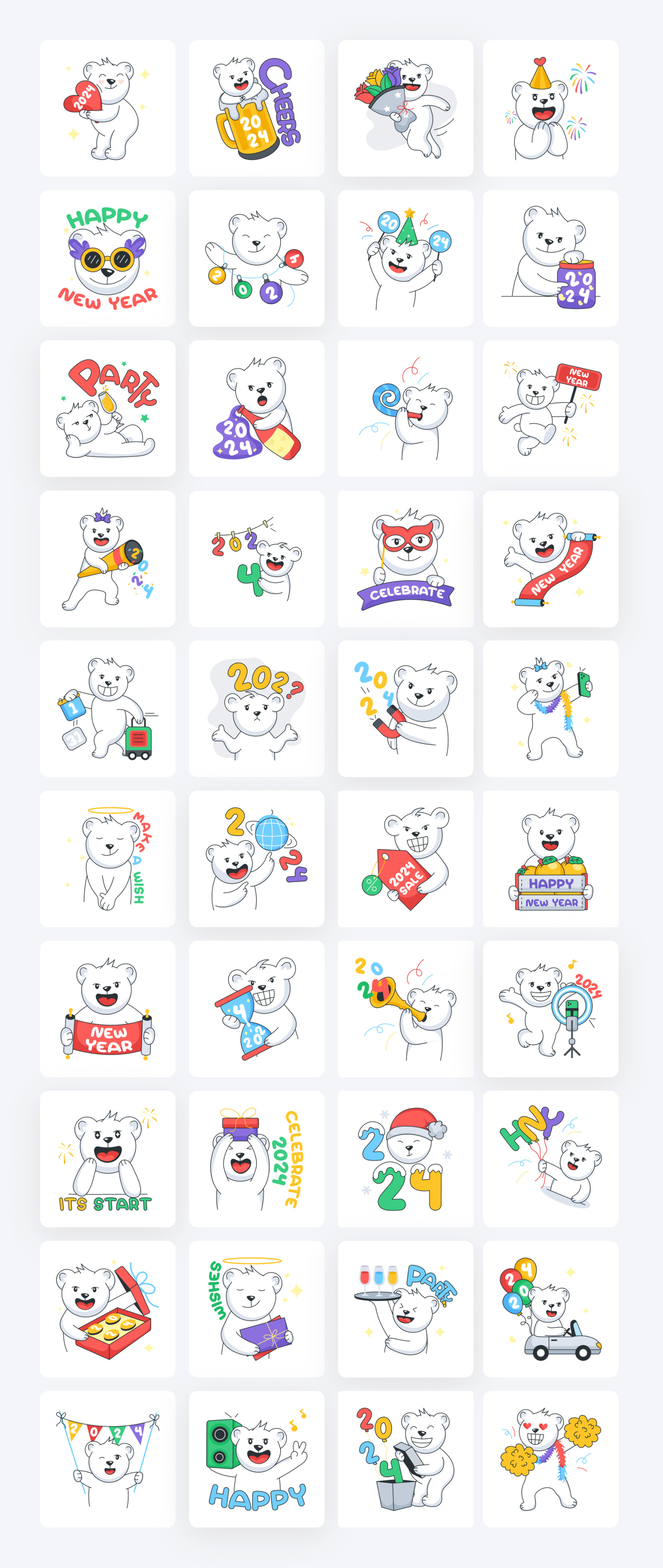 Happy New Year Stickers