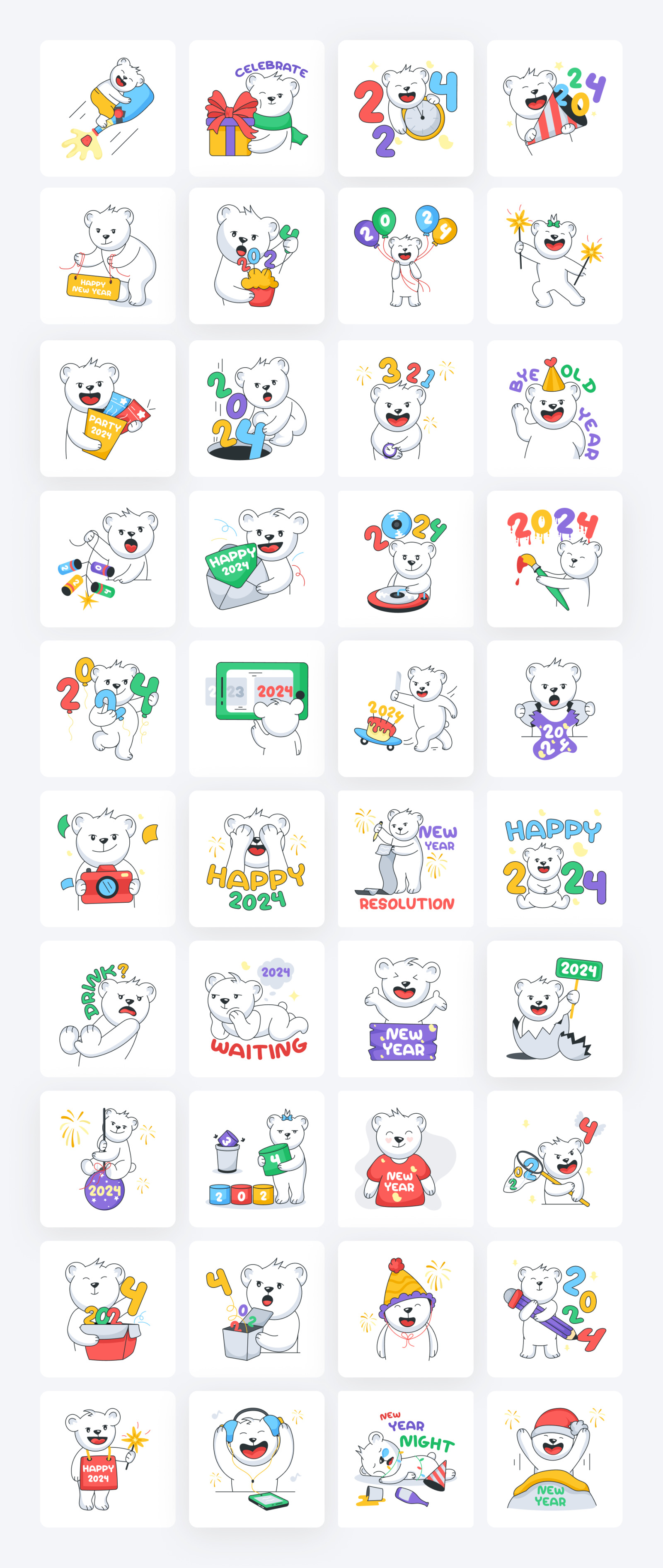 Happy New Year Stickers