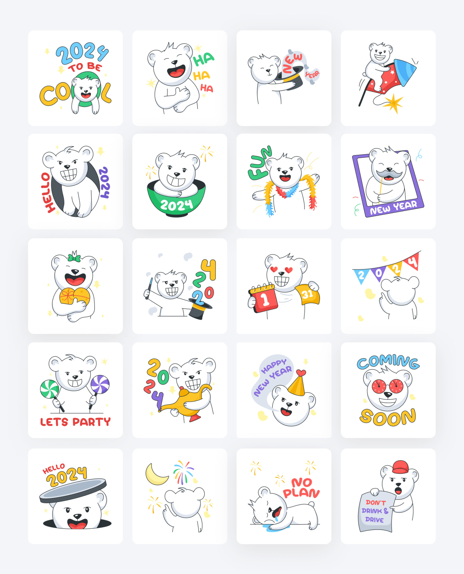 Happy New Year Stickers