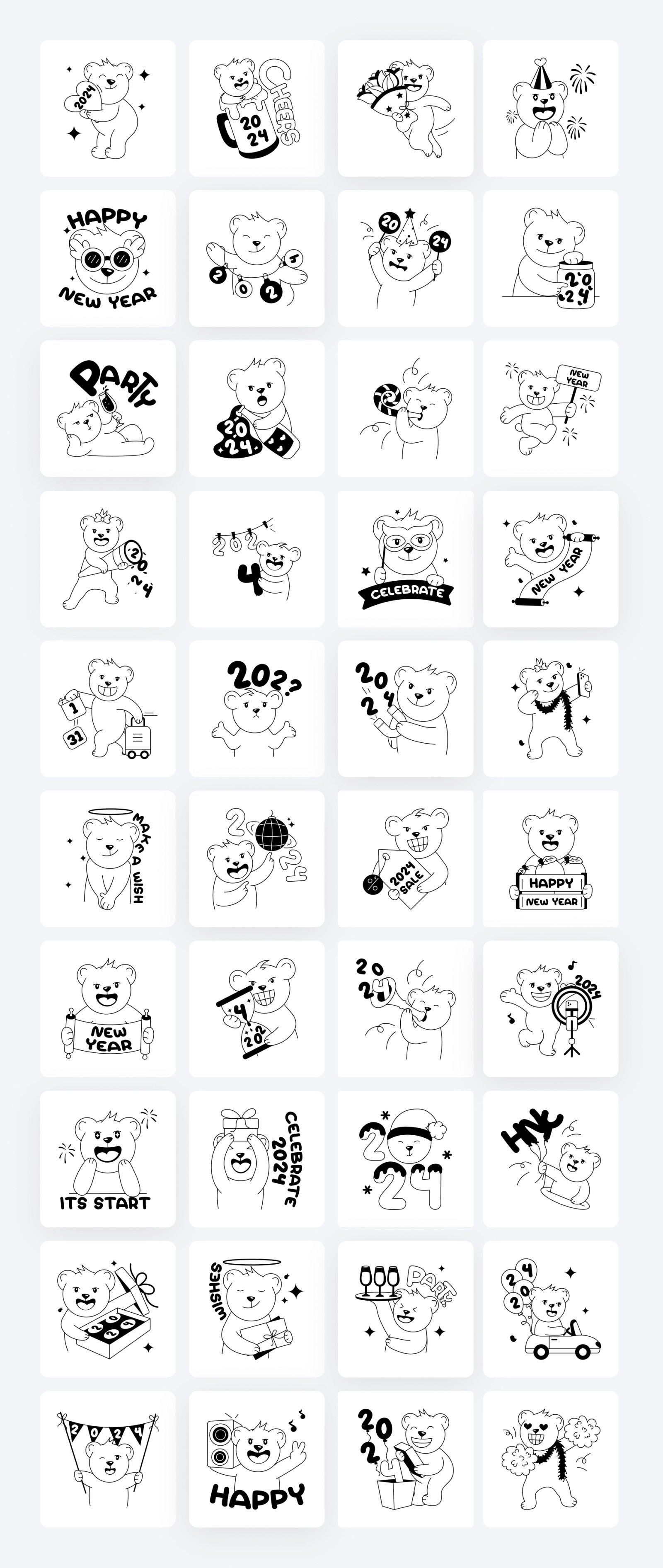 Happy New Year Stickers