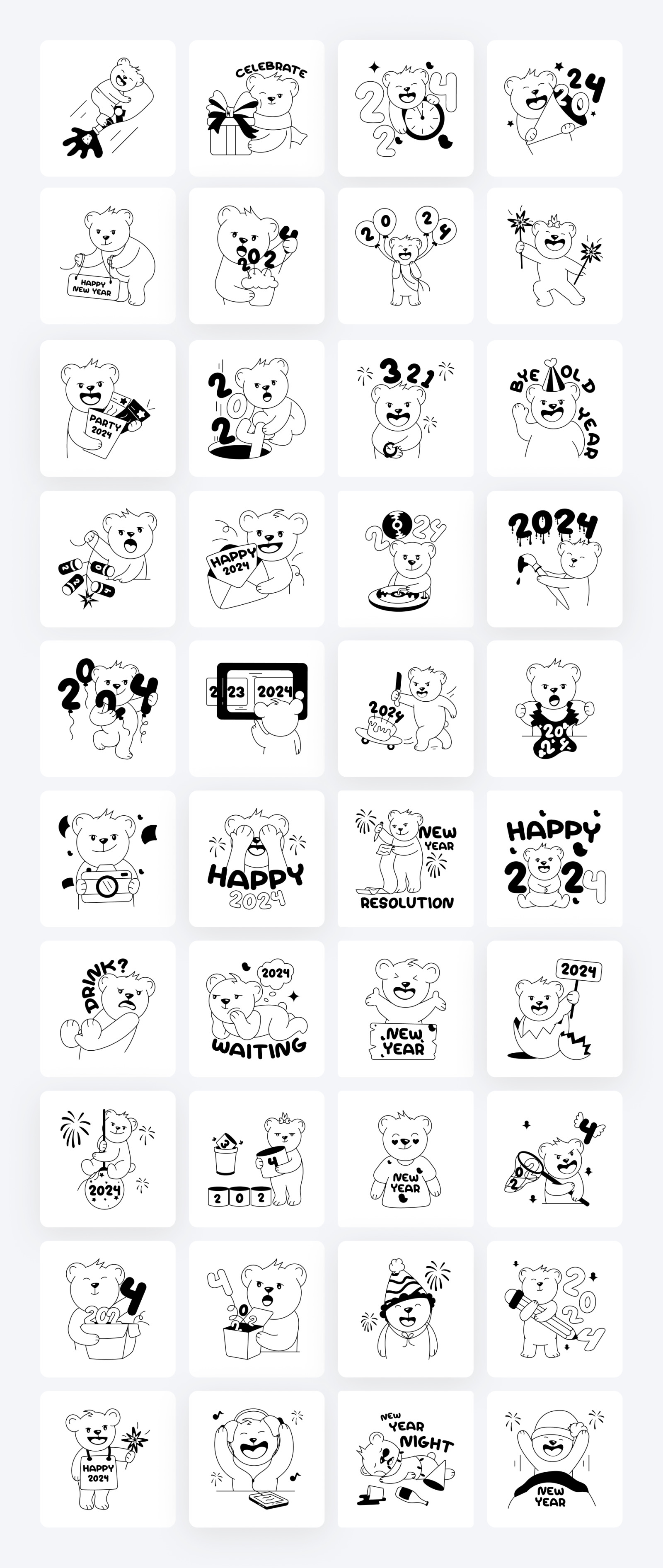 Happy New Year Stickers