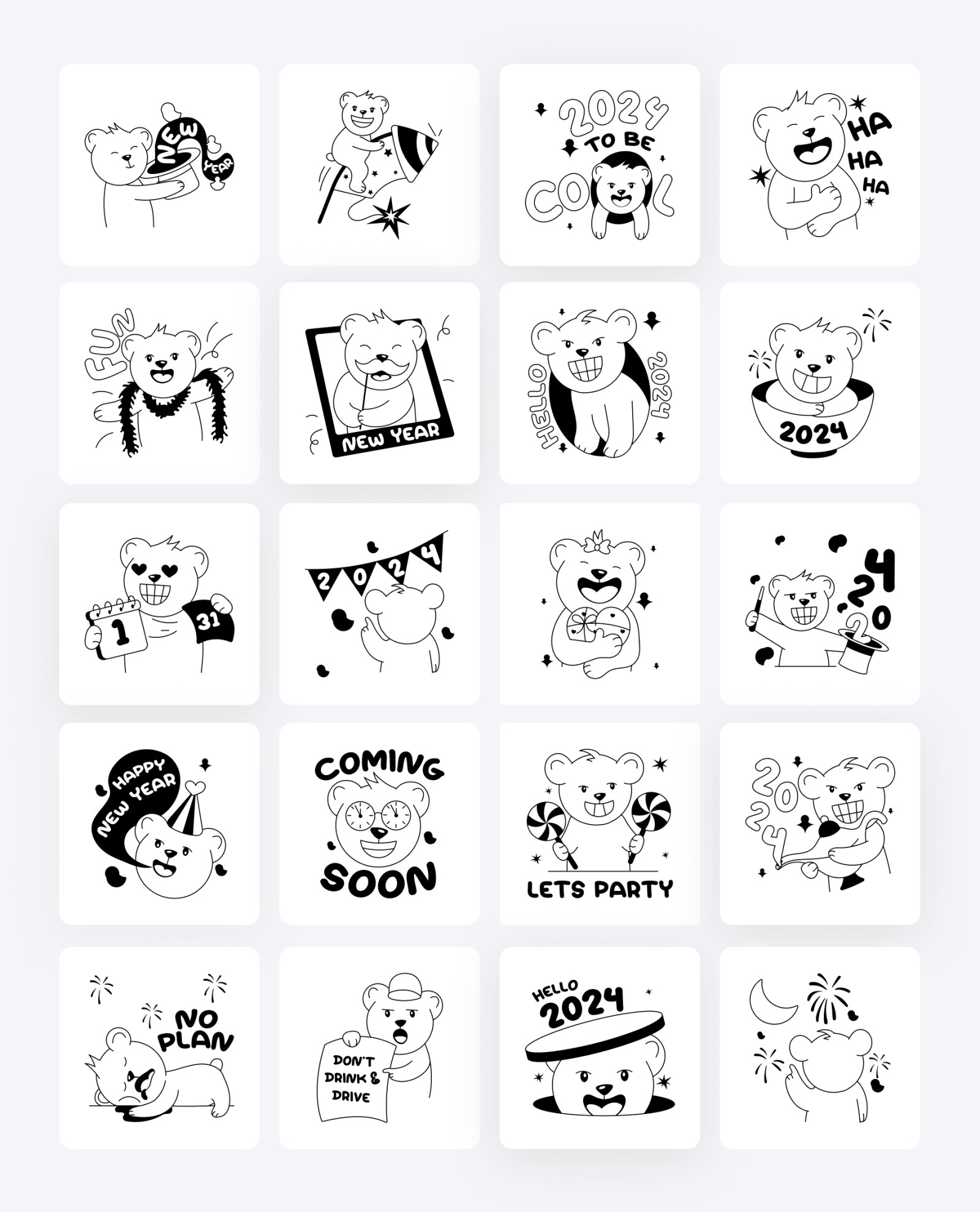 Happy New Year Stickers