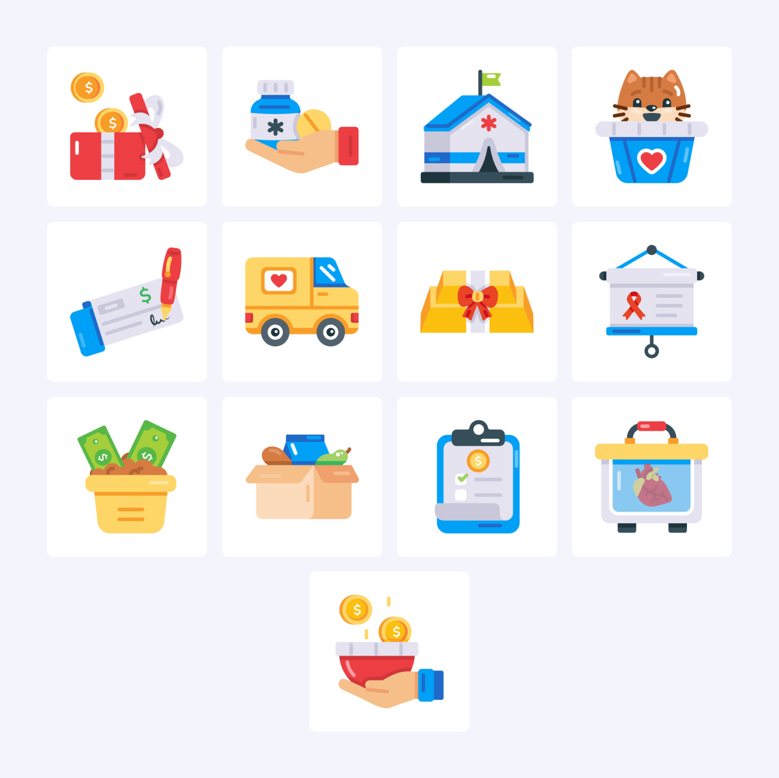 Animated Donation Icon Set Animated Donation Icon Set