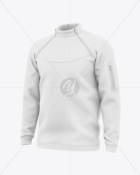 Men’s Zip Sweatshirt Mockup - Half Side View