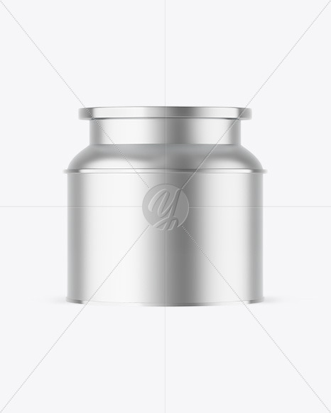 Matte Metallic Tea Tin Can Mockup