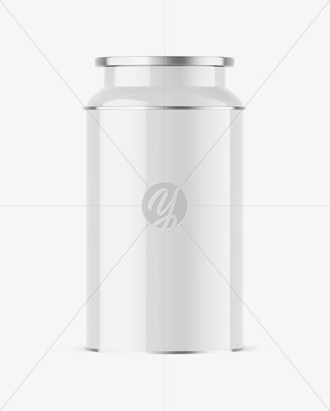 Glossy Tea Tin Can Mockup