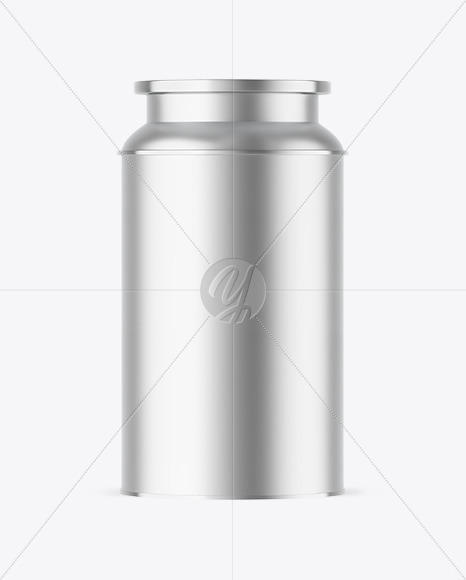 Matte Metallic Tea Tin Can Mockup