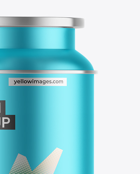 Matte Metallic Tea Tin Can Mockup