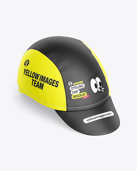 Cycling Cap Mockup - Half Side View