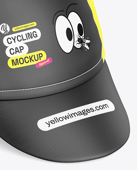 Cycling Cap Mockup - Half Side View