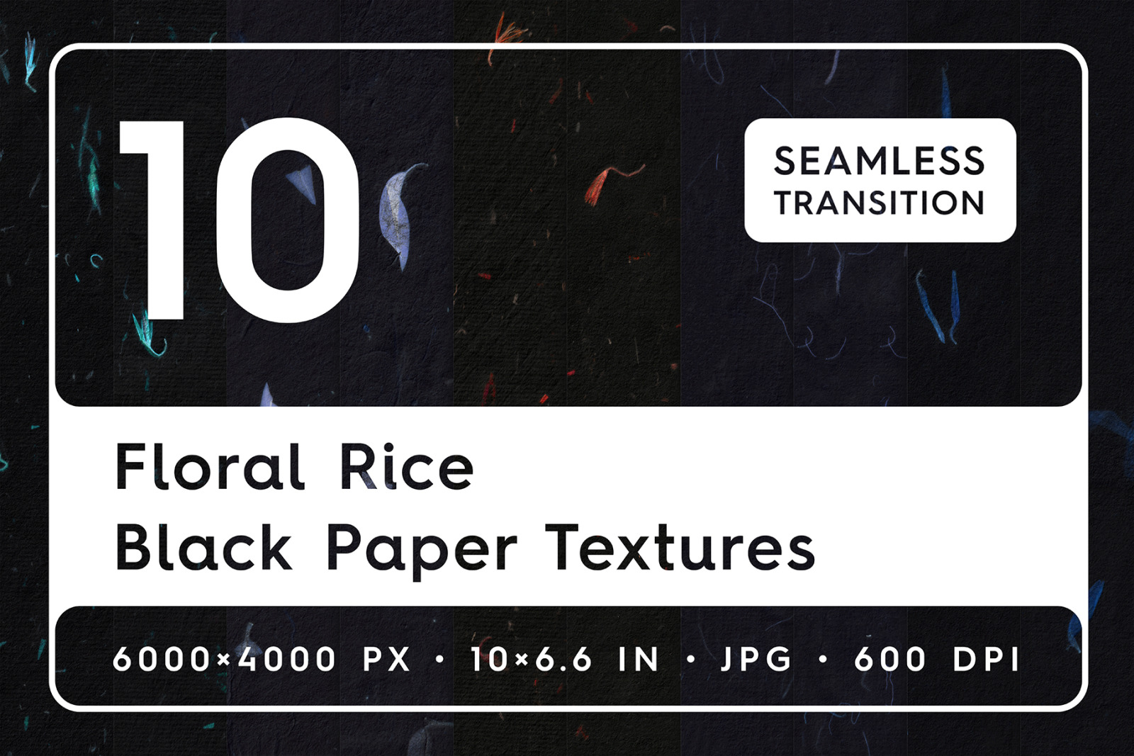 10 Floral Black Rice Paper Textures 10 Floral Black Rice Paper Textures