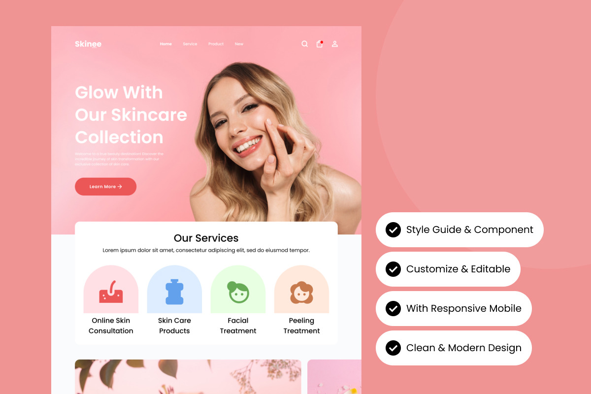 Skinee - Skincare Landing Page V1 Skinee - Skincare Landing Page V1