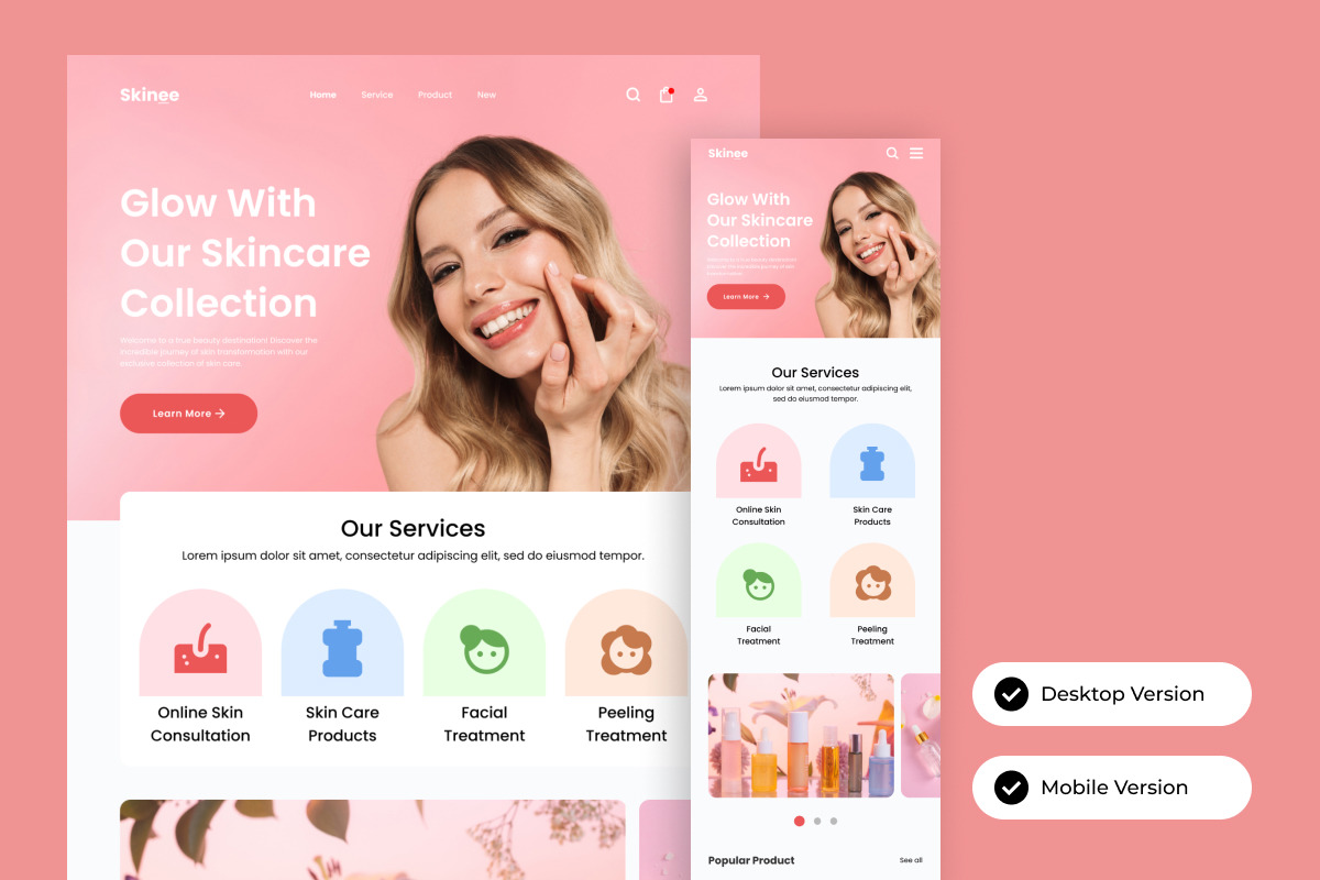 Skinee - Skincare Landing Page V1