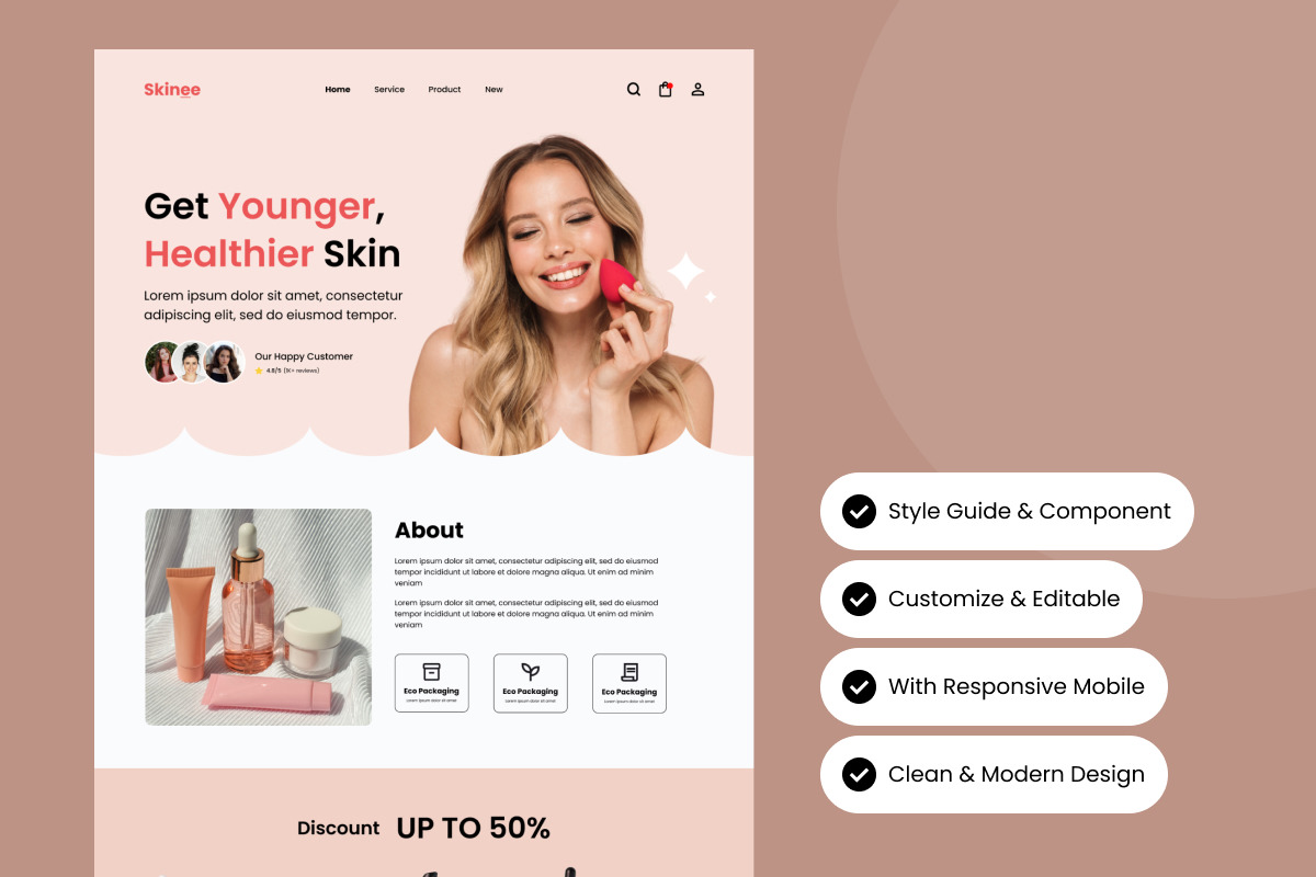 Skinee - Skincare Landing Page V2 Skinee - Skincare Landing Page V2