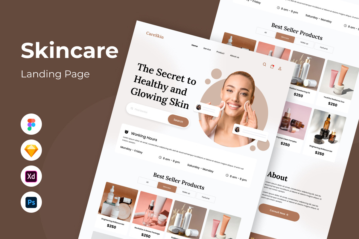 CareSkin - Skincare Landing Page V1