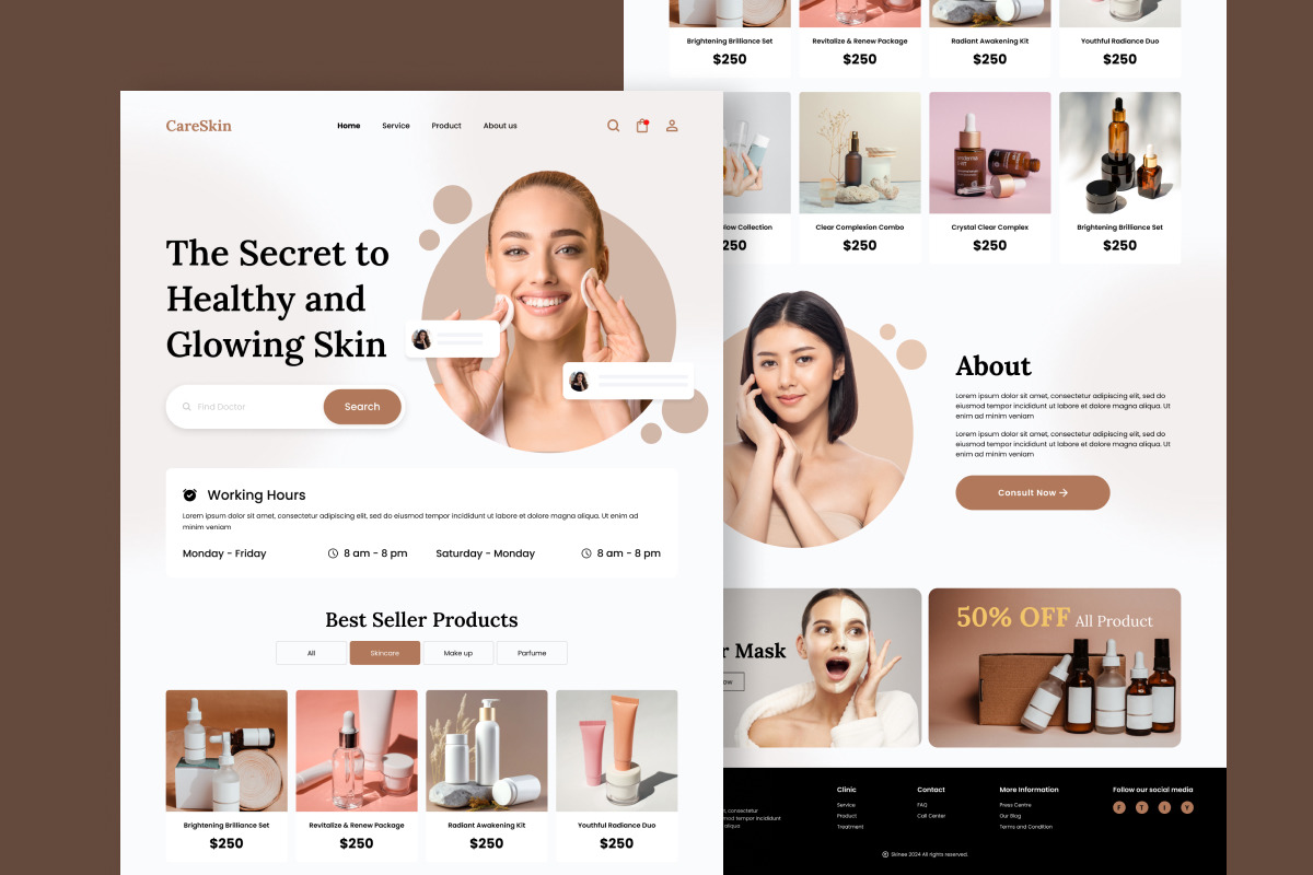 CareSkin - Skincare Landing Page V1