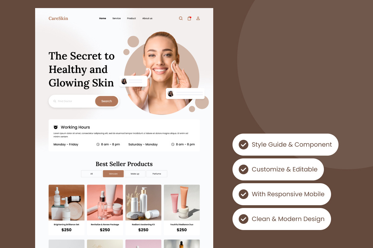 CareSkin - Skincare Landing Page V1