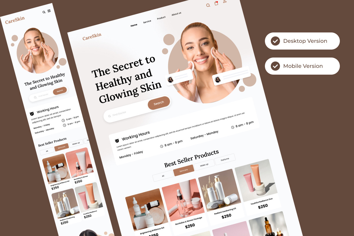 CareSkin - Skincare Landing Page V1