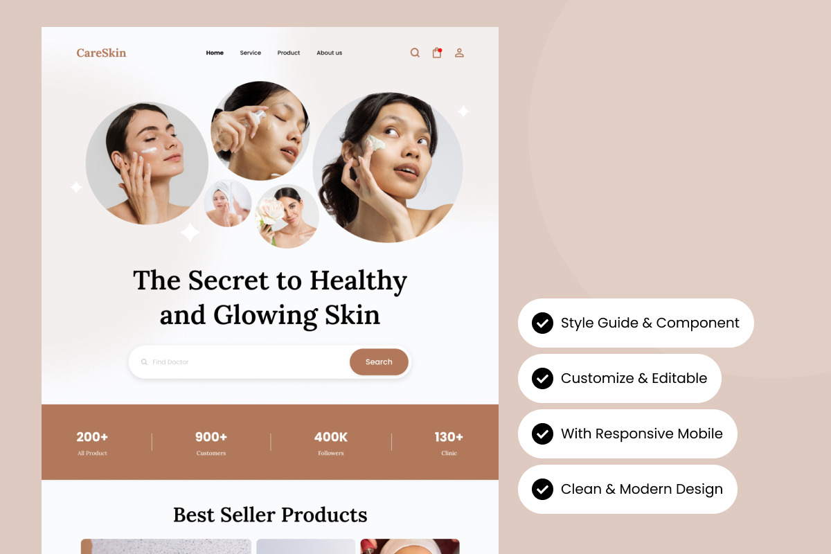 CareSkin - Skincare Landing Page V2