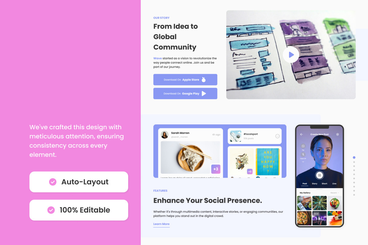 Wave - Social Media Landing Page V2