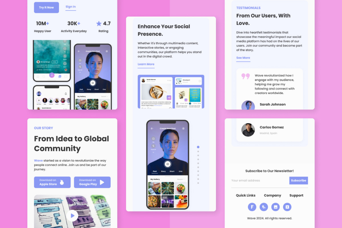 Wave - Social Media Landing Page V2 Wave - Social Media Landing Page V2
