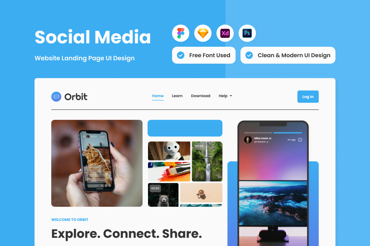 Orbit - Social Media Landing Page V1