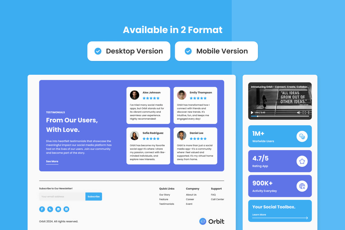 Orbit - Social Media Landing Page V1