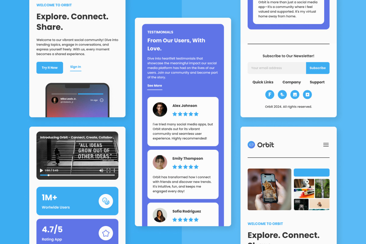 Orbit - Social Media Landing Page V1