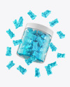 Plastic Jar with Gummies Mockup