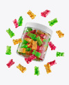 Plastic Jar with Gummies Mockup