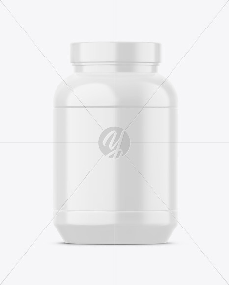 Glossy Protein Jar Mockup