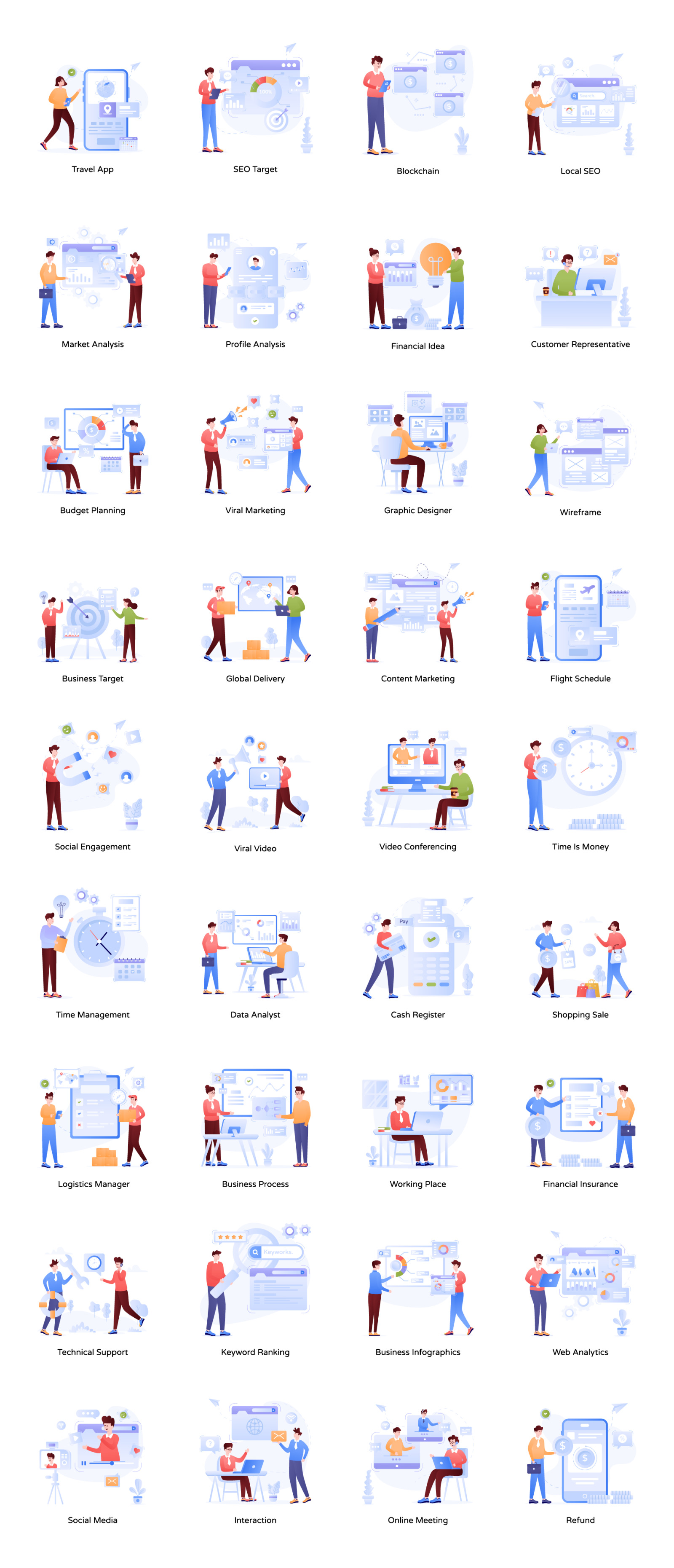 Flat Website Illustrations