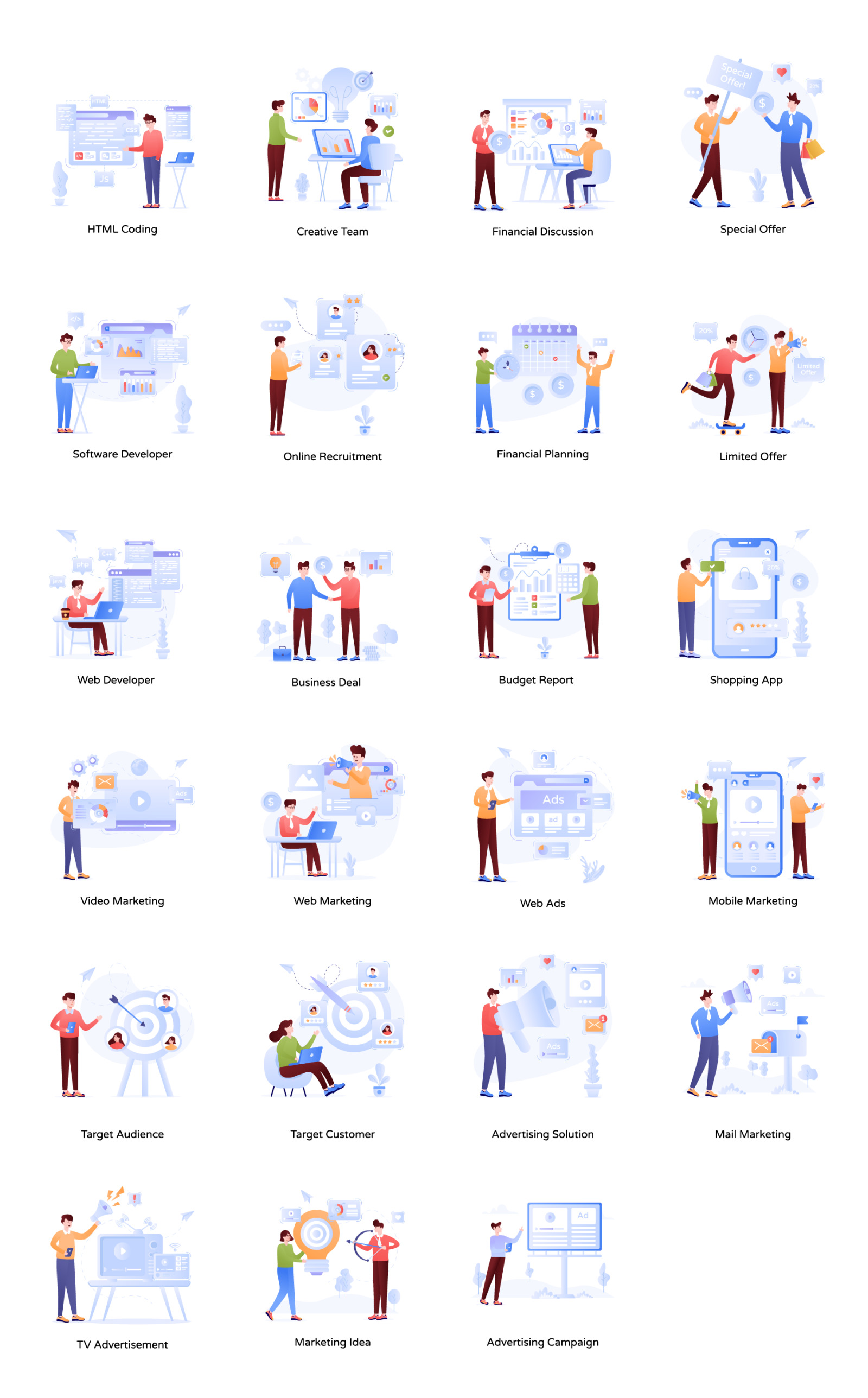 Flat Website Illustrations